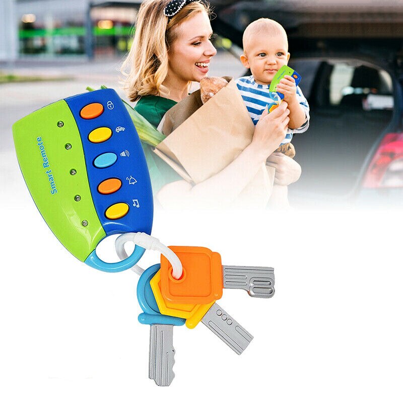 Coche Musical de juguete para bebé, juguete de llaves, control remoto inteligente, voces, juguete para juego de imitación, simulación de coche, llave, cerradura, juguete educativo