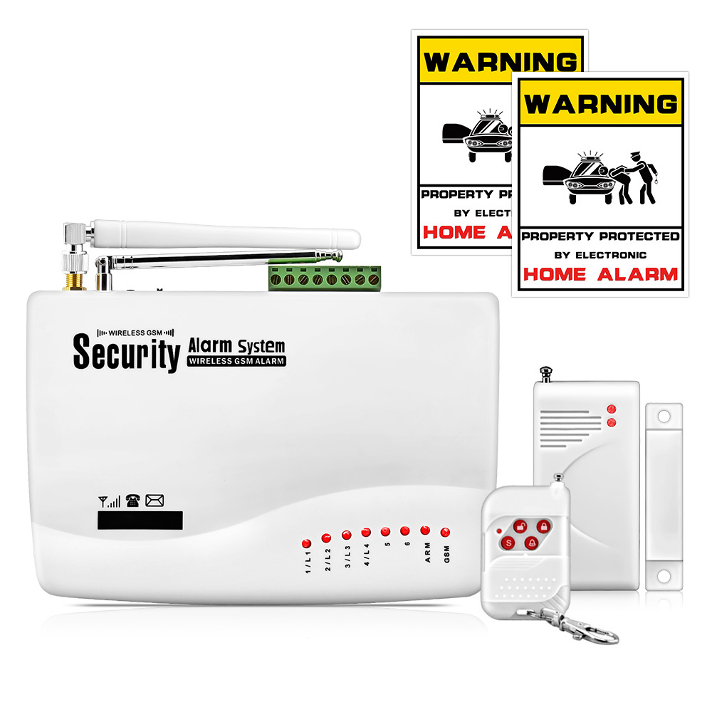 FUERS 10A GSM Alarm System for Home Security System with Wired PIR Motion Door Sensor Dual Antenna Burglar Alarm Remote control: Kit 5 / English