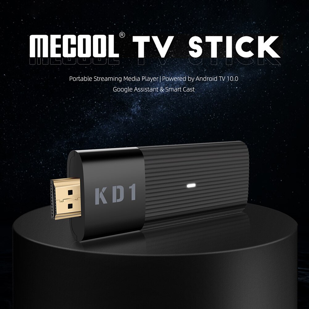 Mecool  kd1 tv stick amlogic  s905 y 2 android 10 2gb 16gb google certified voice 1080p 4k 60 pfs 2.4g & 5g wlan  bt4.2 tv player