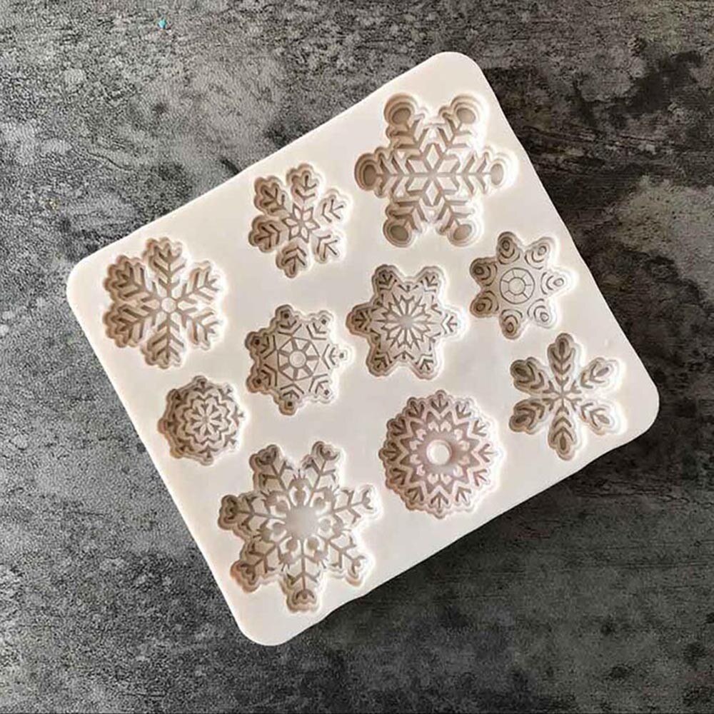 1PCS Sneeuwvlok Vorm Cakevorm Siliconen Sneeuw Fondant Mold Sugar Craft Cake Tool Sneeuw Fondant Kerst Winter Decor