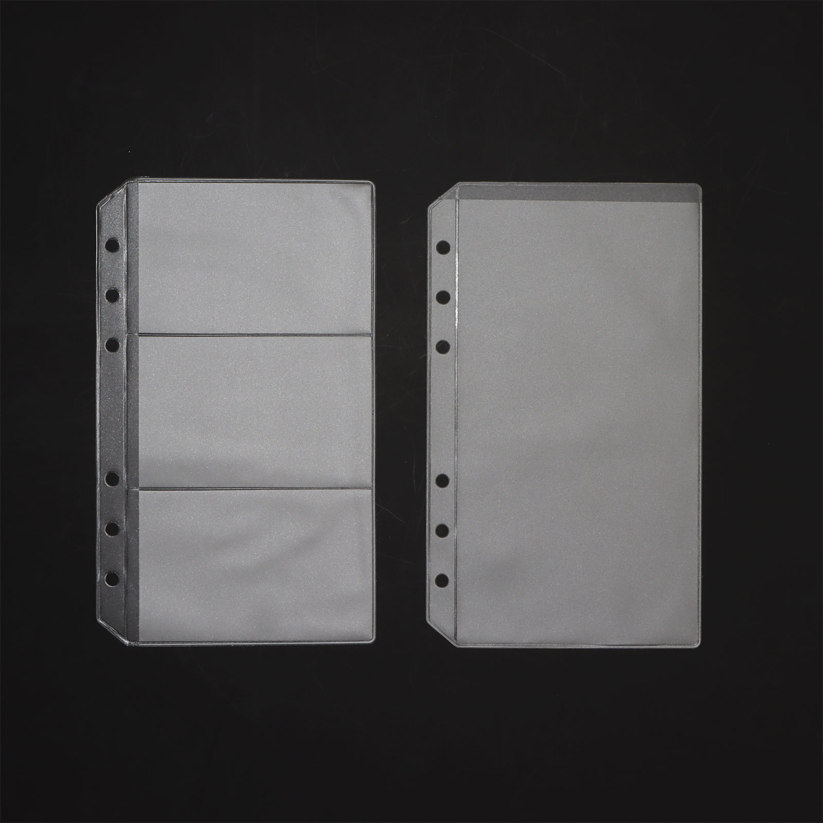 10PCS Plastic A5 Ring Binder Inserts Refill Pocket 6 ring Binder A5 A6 Sleeves Binder Pocket with Zipper