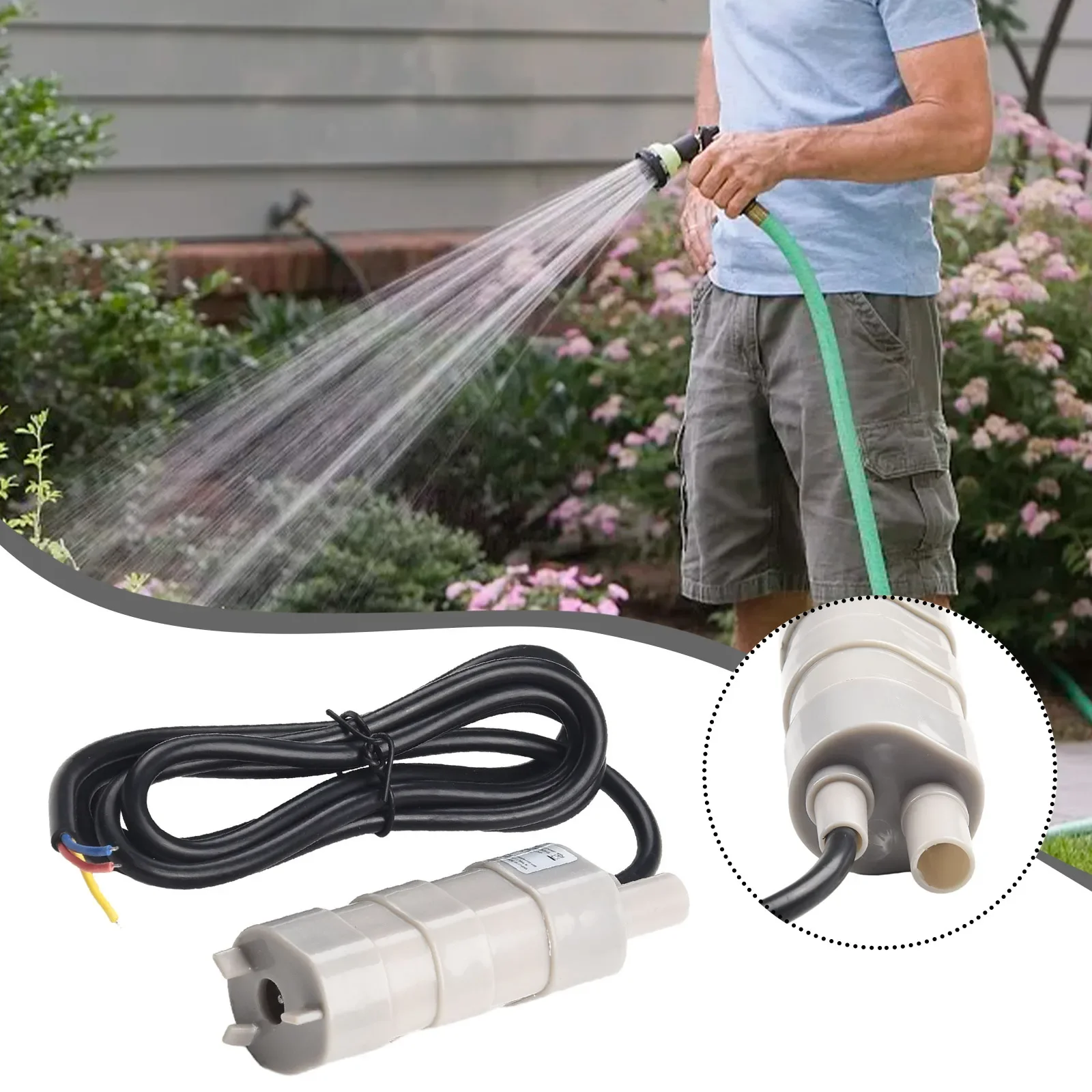 Nedsænkelig Vandpumpe 1000L/T 12V - Høj Flow Dykkerpumpe til Have, Pond, Camper