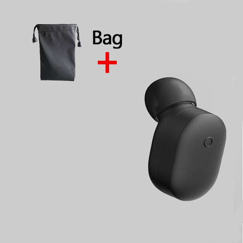 Original Xiaomi Bluetooth 4.1 Earphone Mini Sport Wireless Headset Waterproof With Mic Handsfree In Ear Piston Earpod: Black Add Bag