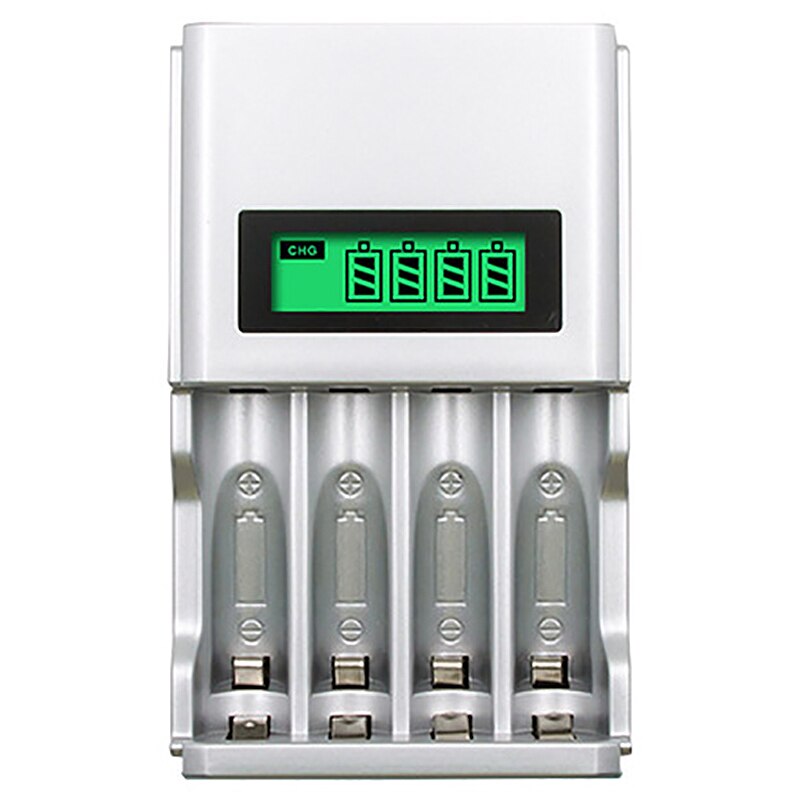 Four Slots Lcd Smart Battery Charger For Aa Aaa Rechargeable Battery Ni-Mh Ni-Cd Aaa Aa Rechargeable Batteries(Eu Plug)