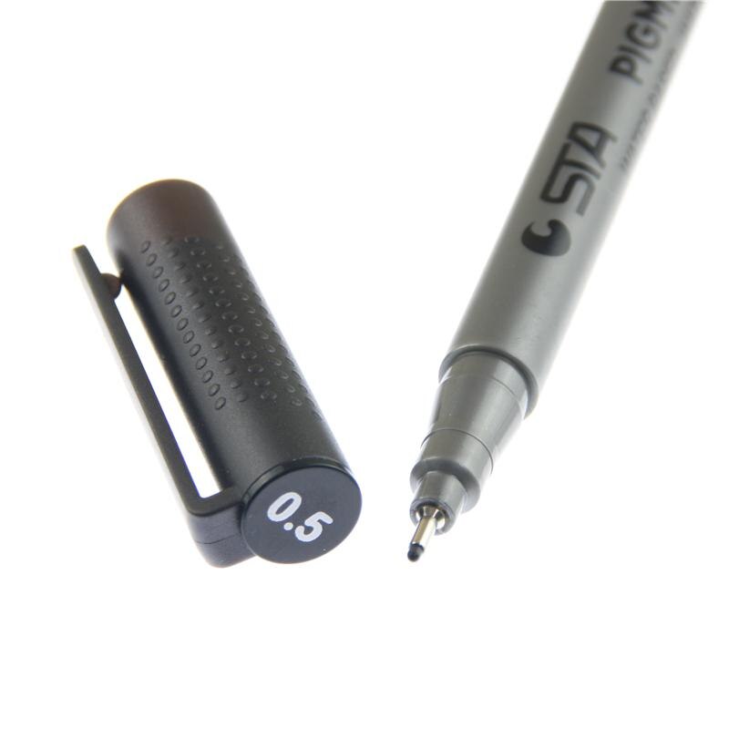 2 Pcs Micron Pen Variety Of Pen Tip Size Micro-line Ultra-fine Ink Pen Permanent Art Mark Comic Cartoon: 05