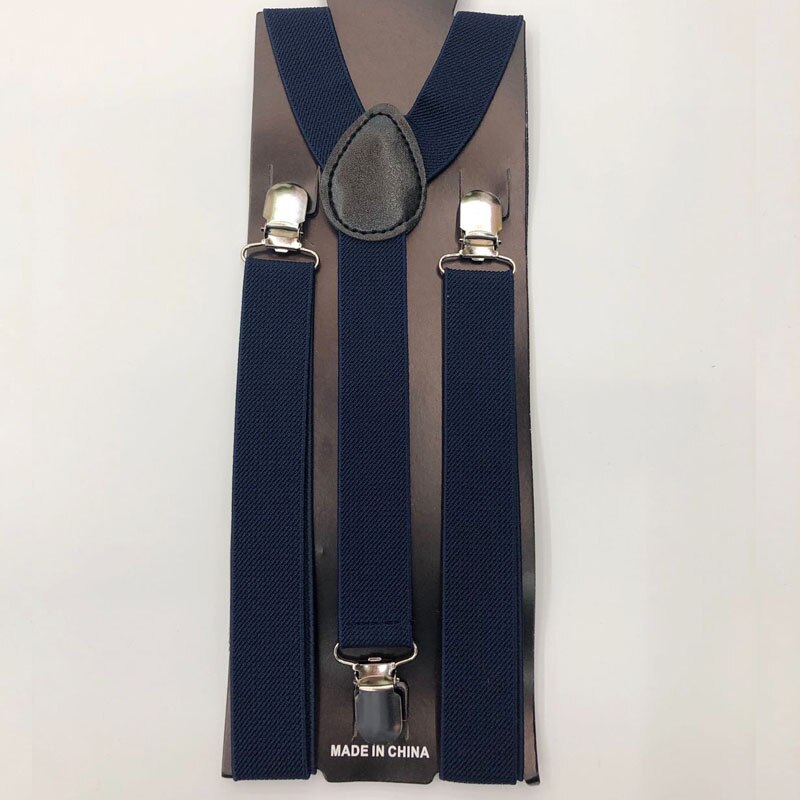 Bretelles élastiques en forme de Y pour homme et femme, unisexe, bretelles réglables, colorées, vêtements: Navy