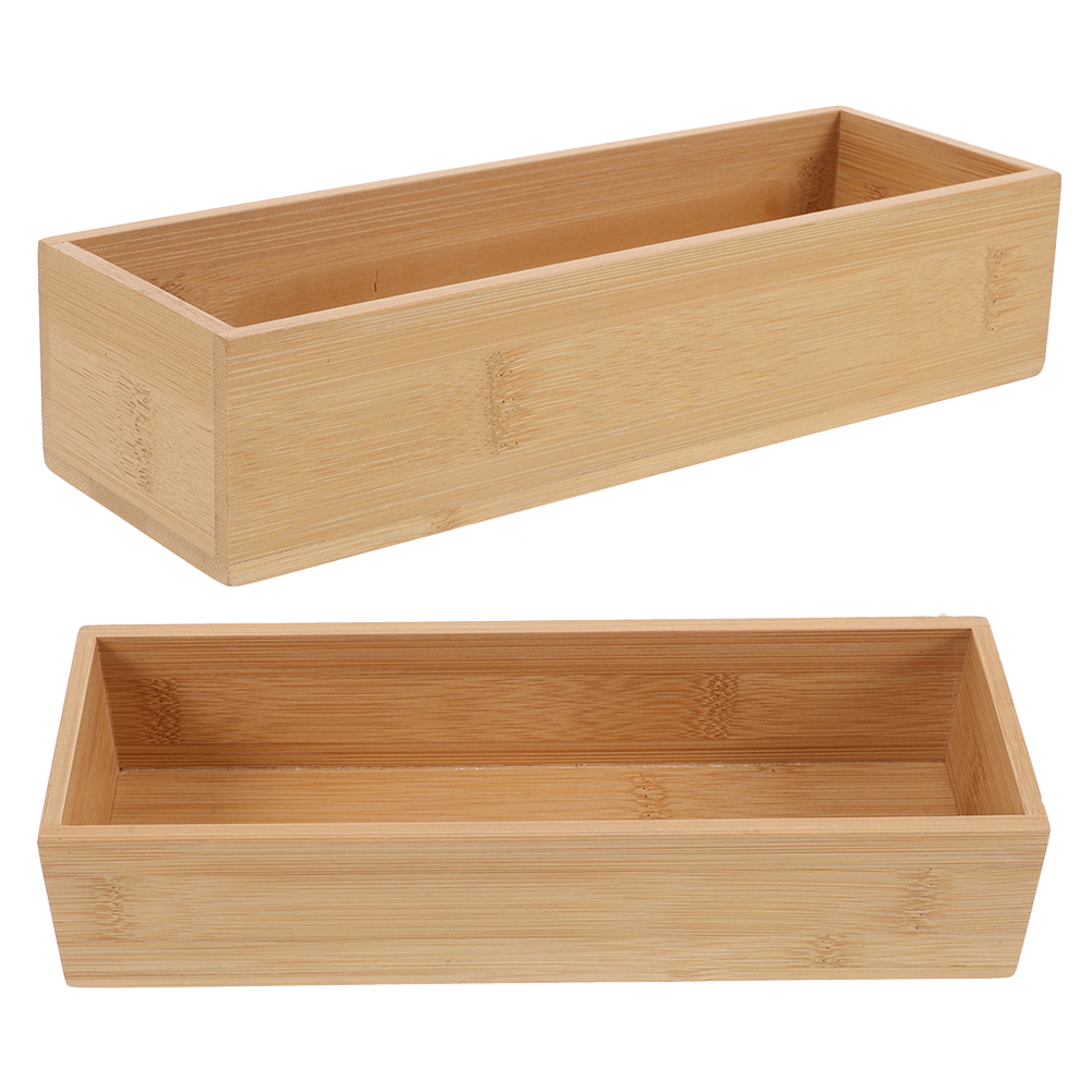 2 Stuks Gebruiksvoorwerp Opbergcontainer Houten Doos Zilverwerk Bamboe Dozen Voor Sieraden Gevallen Reizen