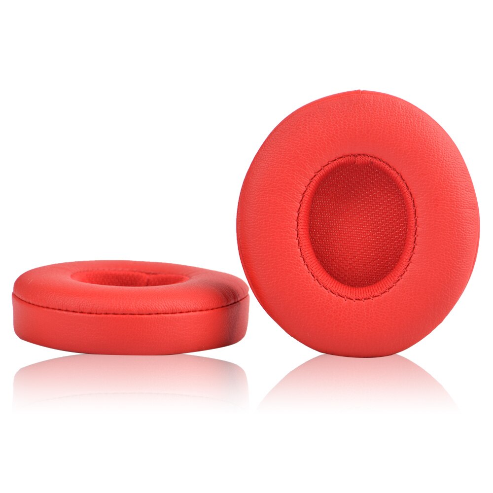 Replacement Ear pads Cushion For Solo 2 Wireless Earpads Earbuds For Beats Solo 3 Wireless Headset case ultra-soft protein skin: dark red