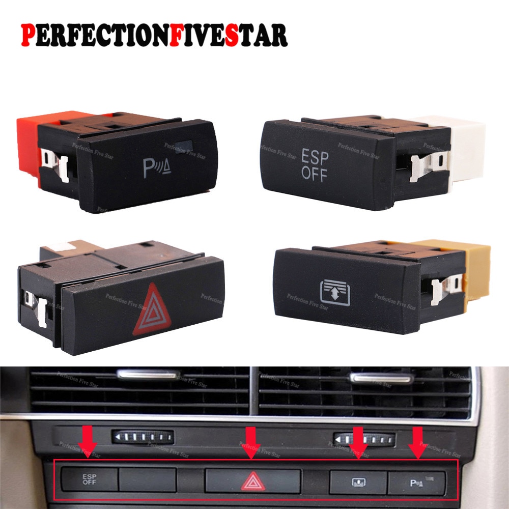 PDC Parking Assistant/ESP Switch/Emergency Hazard Light Lamp Waarschuwing Flash/Elektrische Achterste Zonnescherm Roller Knop schakelaar