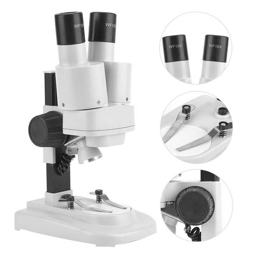 20x Binocular Microscope Students Educational Lab Biomicroscope Research-Grade Lab Biomicroscope