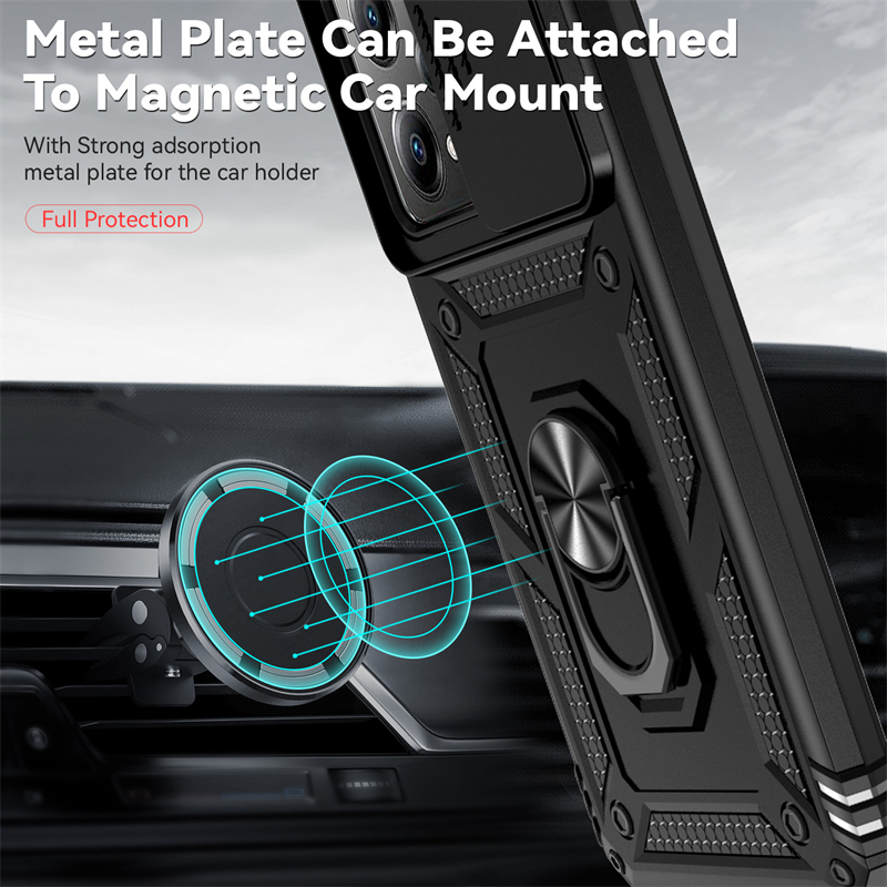 Voor Xiaomi Redmi Note 12 4G 5G Case Cover Shockproof Terug Slide Camera Lens Ring Houder Fundas Redmi Note 12 Pro 12Pro + 12S Case