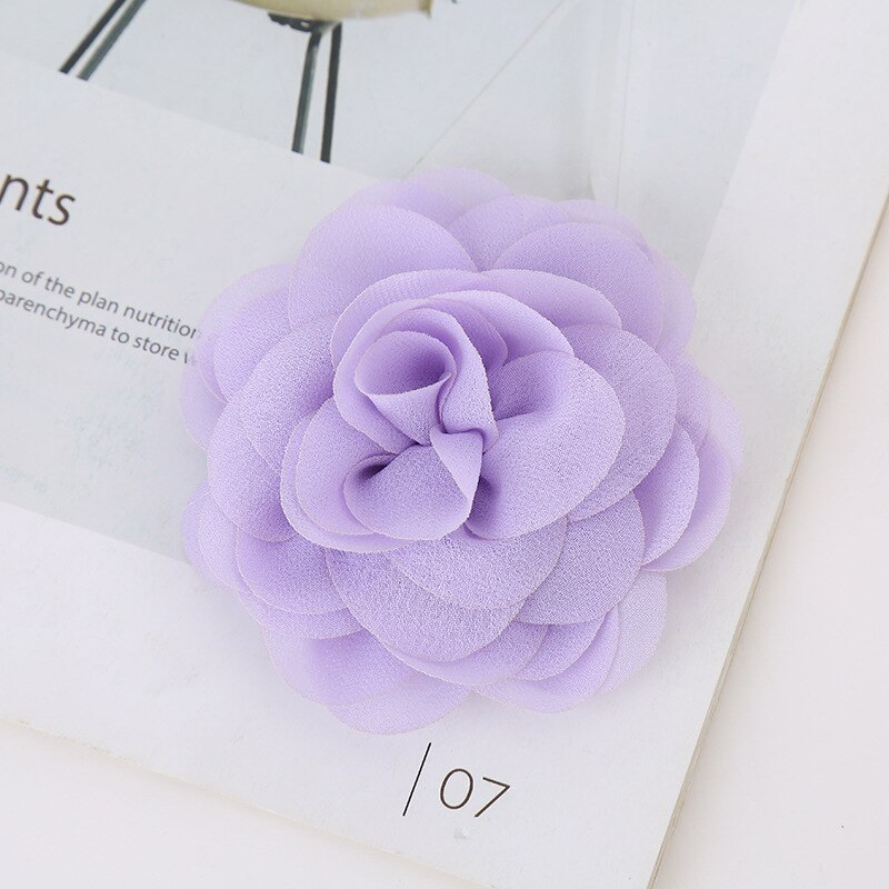 5 pçs 9cm moda cetim chiffon flores para diy acessórios de cabelo tecido buquê de flores decoração casamento cabeça envoltório para bandana: 7