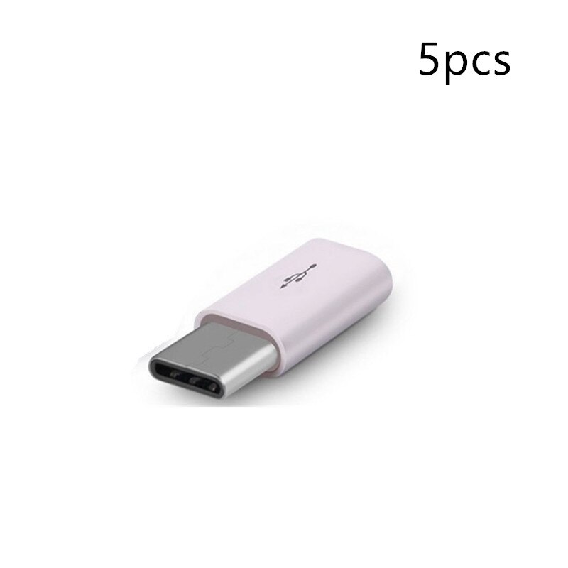 5Pcs Exquisite Kleine Micro Usb Stecker Auf Typ-c Weibliche Microusb Zu Typ C Bequem Allgemeine Konverter Adapter für Huawei Samsung: 5pcs(White)