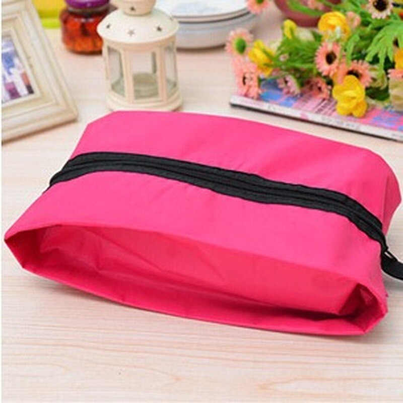 Bolsa de almacenamiento de tela Oxford para zapatos, organizador de zapatos de viaje, impermeable, conveniente, para maquillaje, clasificación de zapatos con cremallera