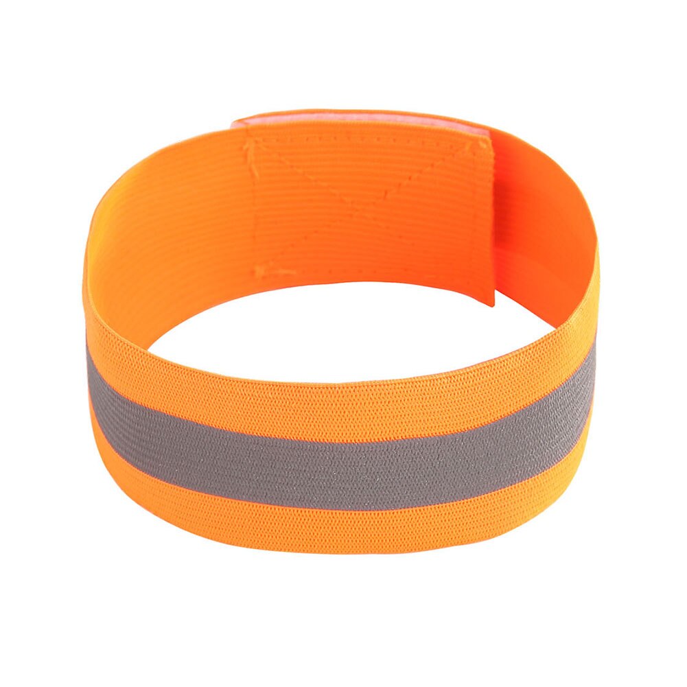 1pc holdbar advarsel armbånd sikkerhed reflekterende bånd tape cykel binde bukser hånd benrem snap armbånd sport løbende armbånd: Orange