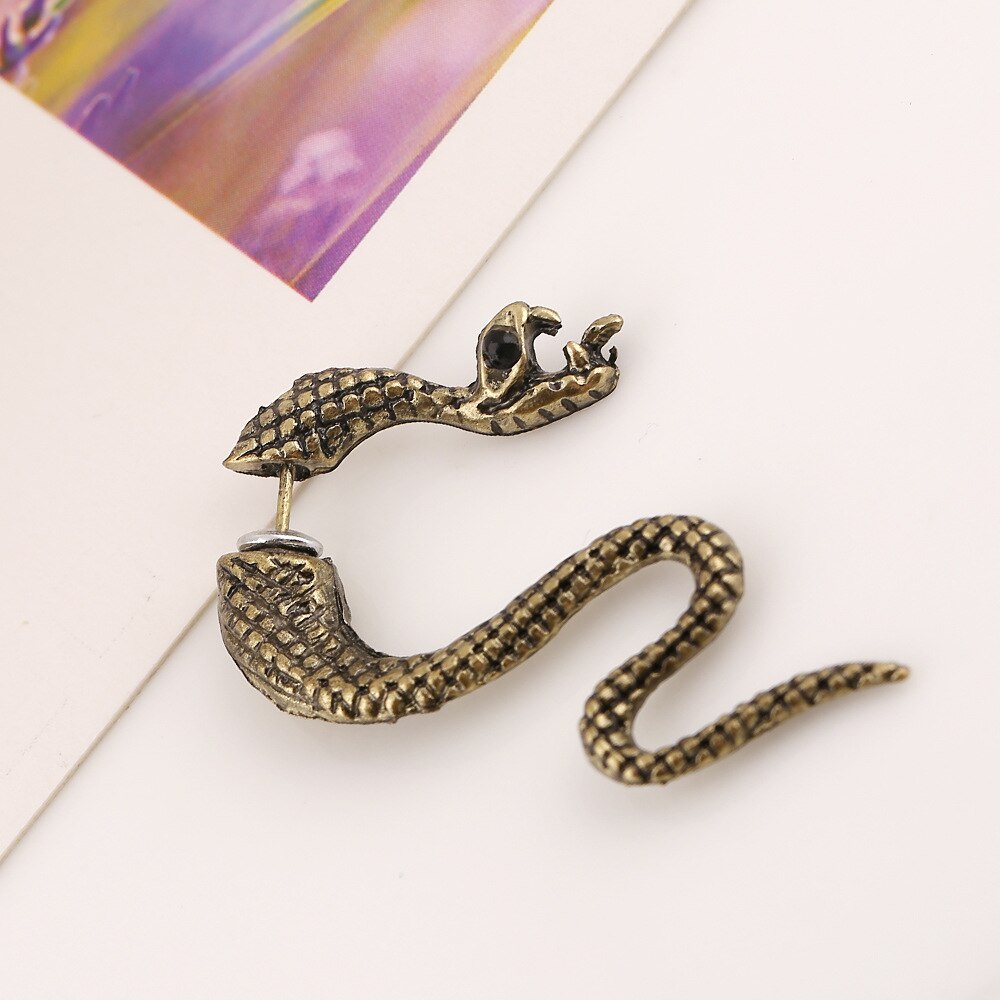 Pendientes largos de serpiente para hombre y mujer, joyería de , estilo Punk, EJ009, 1 unidad,