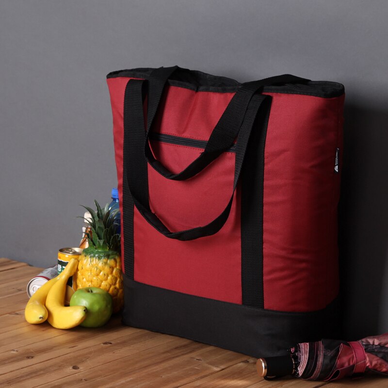 33L Waterproof Big Cooler Bag Picnic Lunch Box Ice Pack Vehicle Fresh Package Insulation Large Insulated Shoulder Bag: Default Title