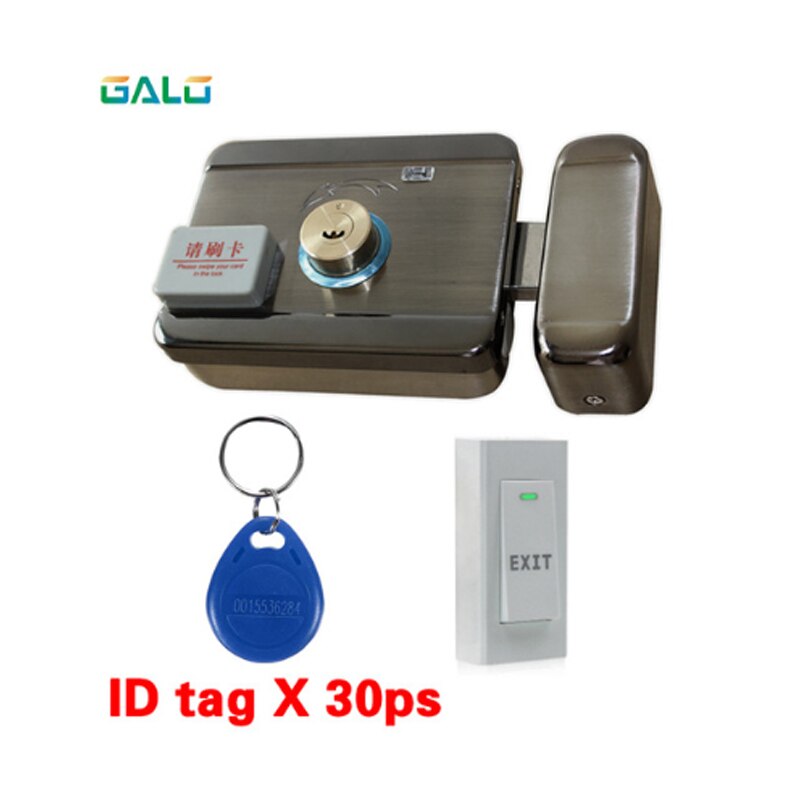 Electric lock & gate lock Access Control system Electronic integrated RFID Door Rim lock with ID reader 125khz: D switch