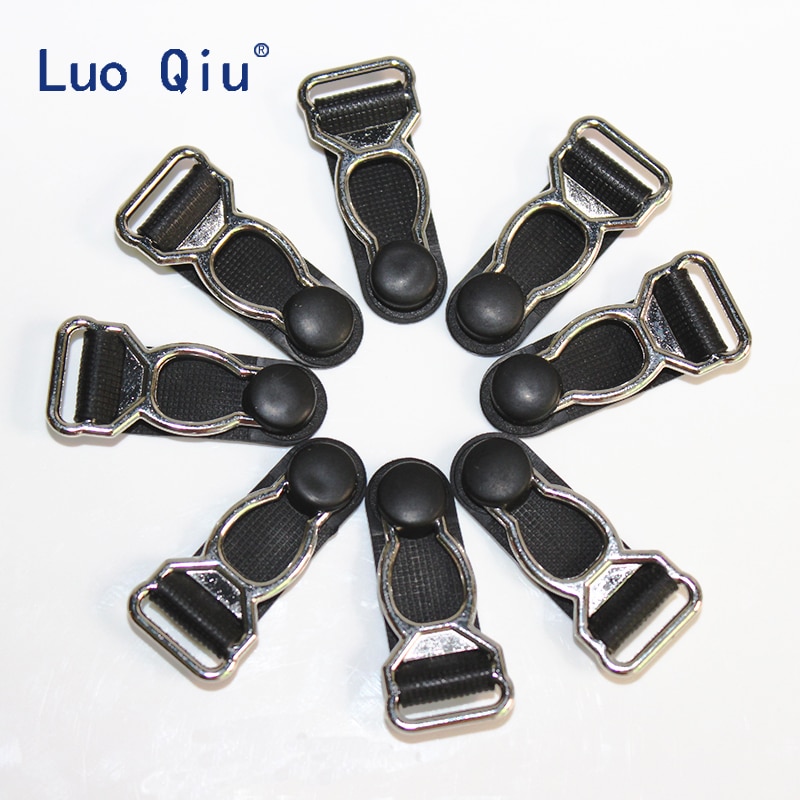 Luo Qiu Kousenband Clip 100 Stks/partij 1.2Cm Kledingstuk Clip Kleding Accessoires Naaibenodigdheden Zilver Metaal + Zwart Pp Jarretel clip