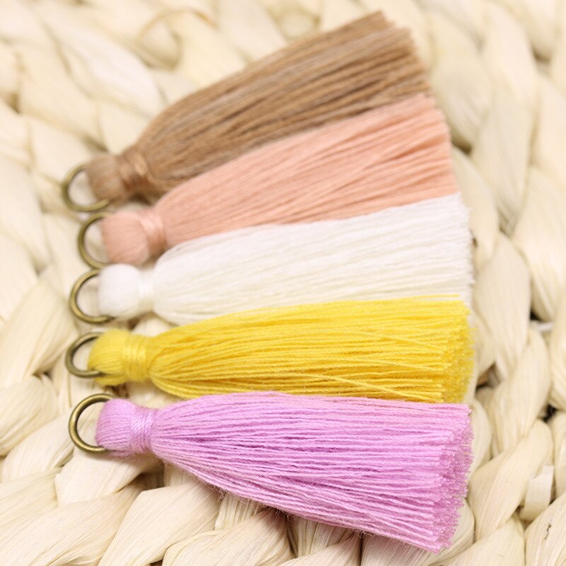 20 stuks 4.5cm koperen ringen mini kwastjes hangers sieraden gordijn kleding decoratieve accessoires sleutel tas hanger knutsel kwastjes diy