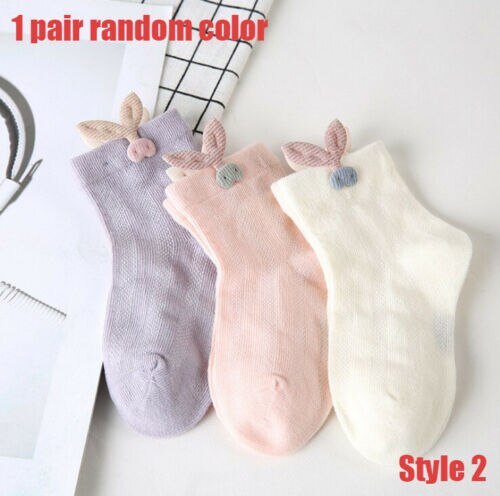 Une paire pudcoco printemps enfants chaussettes tout-petits filles 3D dessin animé cheville longueurs doux coton bébé chaussettes enfants 1-3 ans: 1pair Random 2