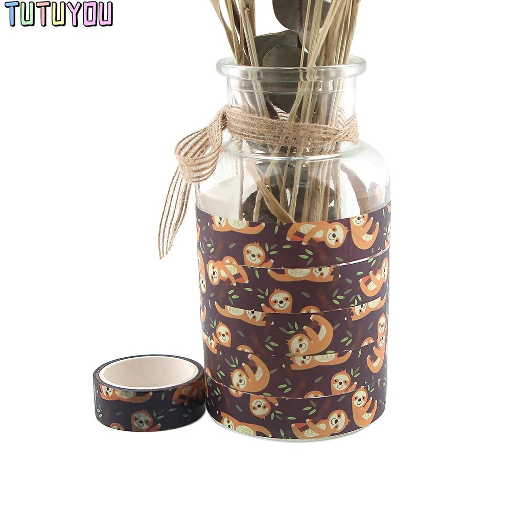 PC2497 1Pcs Animal Luiaard Washi Tapes Diy Schilderen Papier Tape Decoratieve Plakband Scrapbooking Stickers