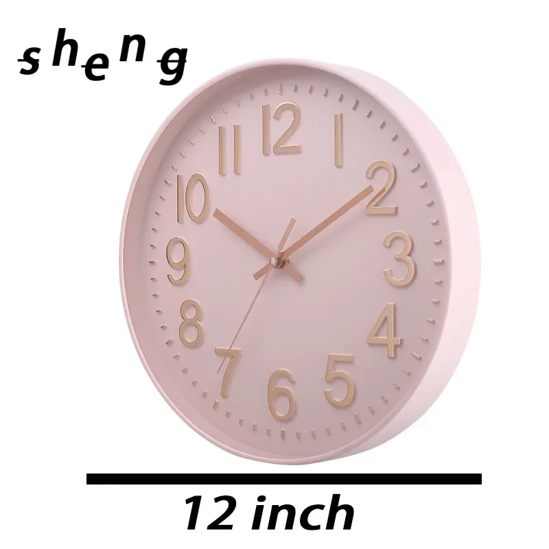 12 Polegada relógio de parede simples mudo não-ticking relógio de parede para casa escritório hotel lojas café decoração sala de estar: Azul