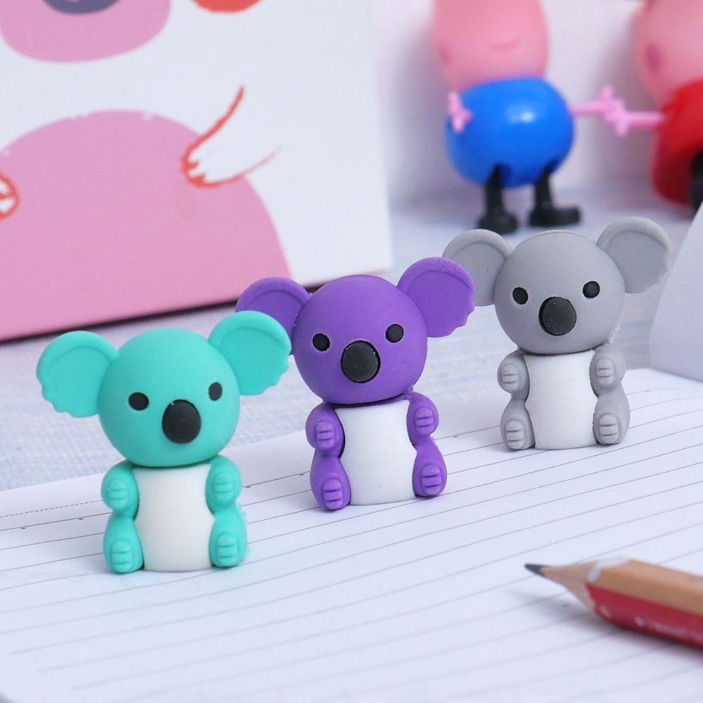 de dibujos animados lindo animal Koala de goma/papelería: artículos para los niños de los estudiantes/juguete de goma