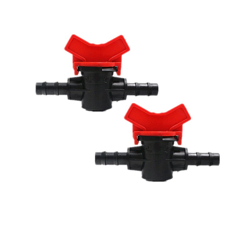 40pcs 3/8" Lock Straight Coupling Valve Barbed Mini Valves Switch For 8mm/11mm Tubing Micro Drip Irrigation Connector