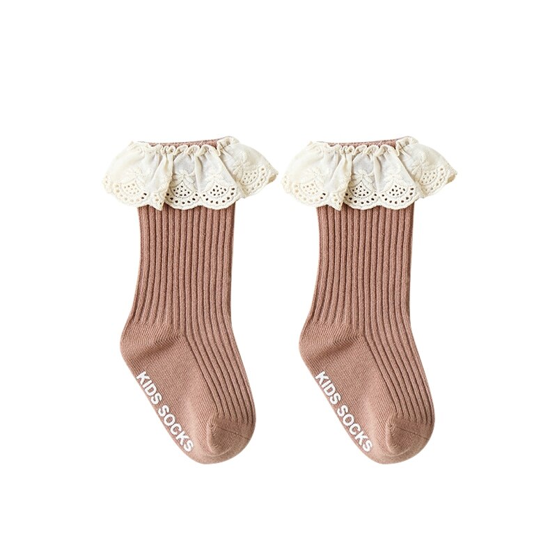 0-24M Winter Herbst Baby Mädchen Kleinkinder Socken freundlicher Knie Hohe Prinzessin Lange Weiche Baumwolle Spitze Leggings freundlicher Baby Mädchen Socken: K / S