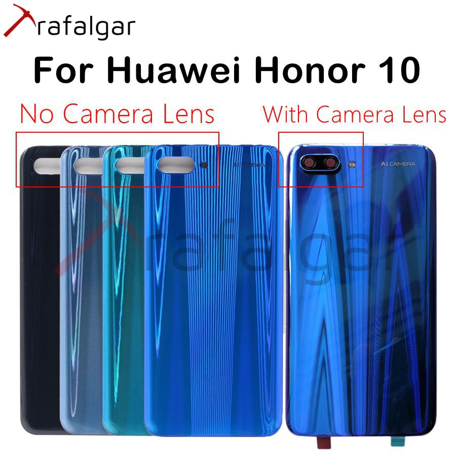 Back Glass for Huawei Honor 10 Battery Cover Rear Housing Door Glass Case For Honor 10 Back Battery Cover Panel With Camera Lens