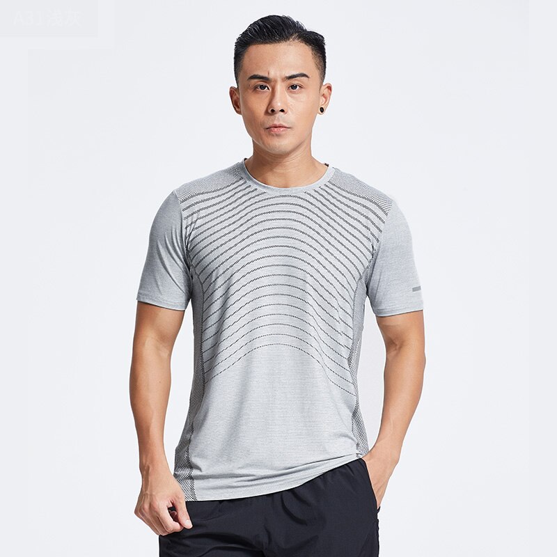 Quick-drying compression men's sports training suit men's gym jogging running suit men's tight fitness workout clothes: Gray / L