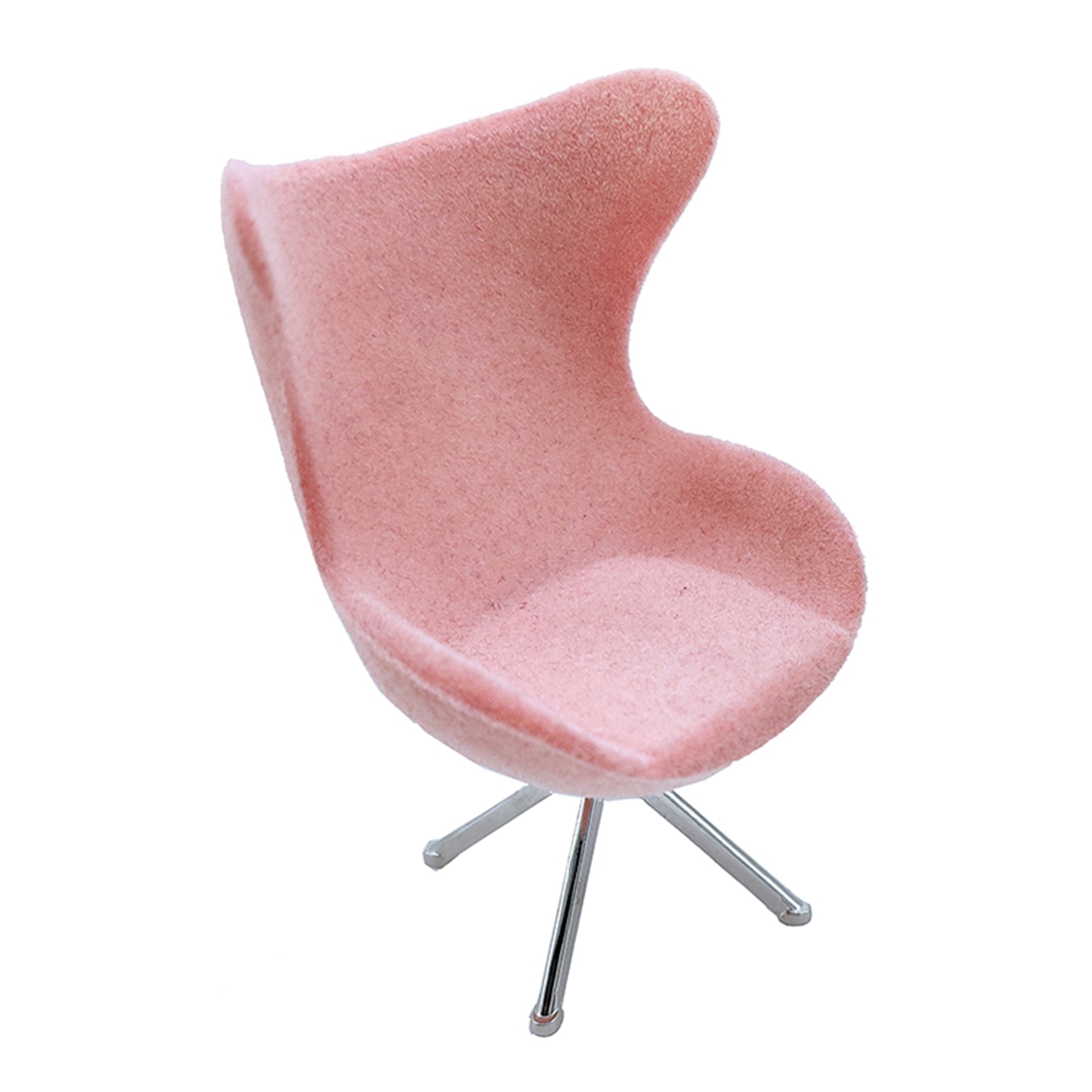 1/12 skala dukkehus miniature pink kontor høj ryg flockende sæde svane stol stue moderne møbler sæt legetøj
