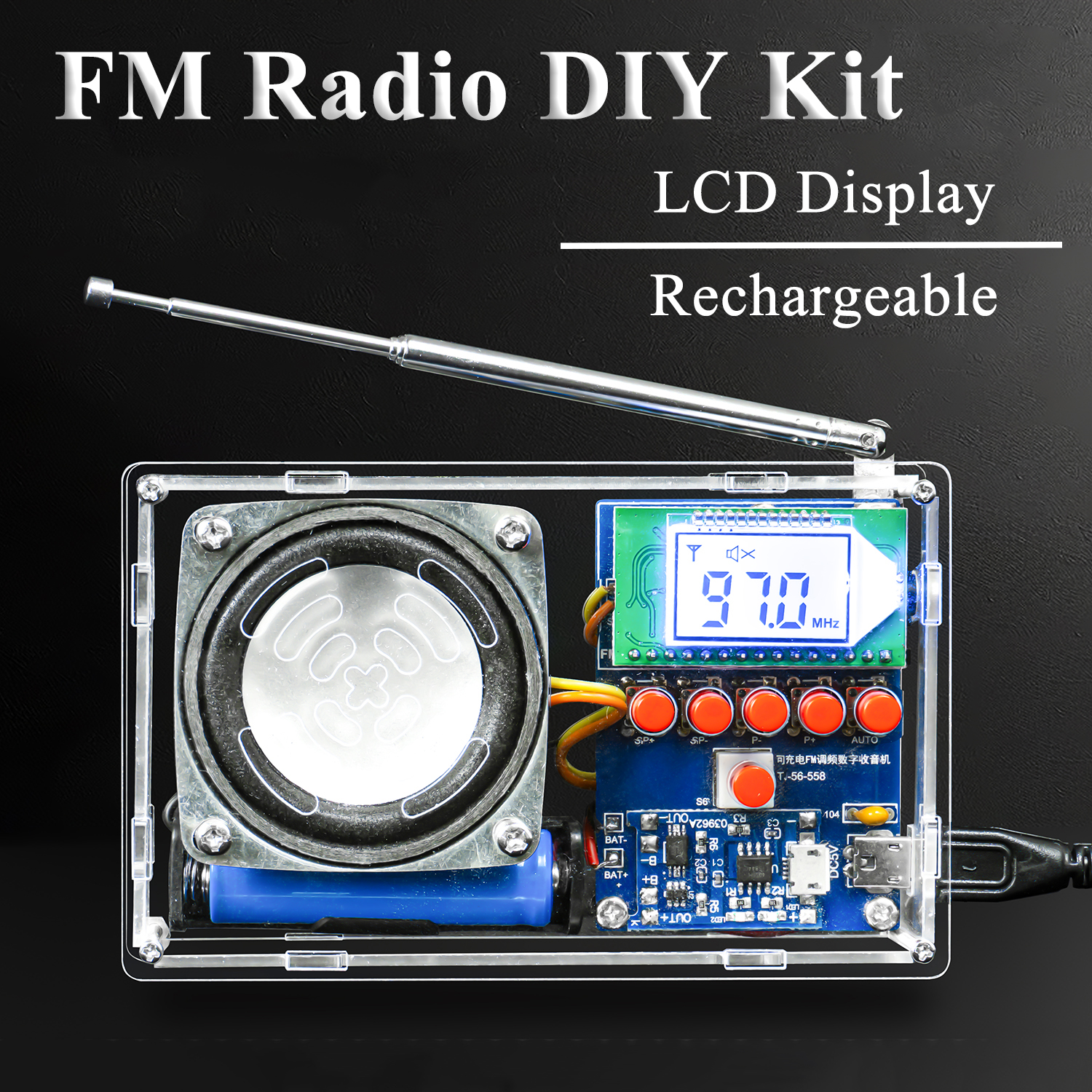 Kit de bricolaje de montaje de Radio Digital FM, placa de circuito electrónico, productos de práctica de soldadura