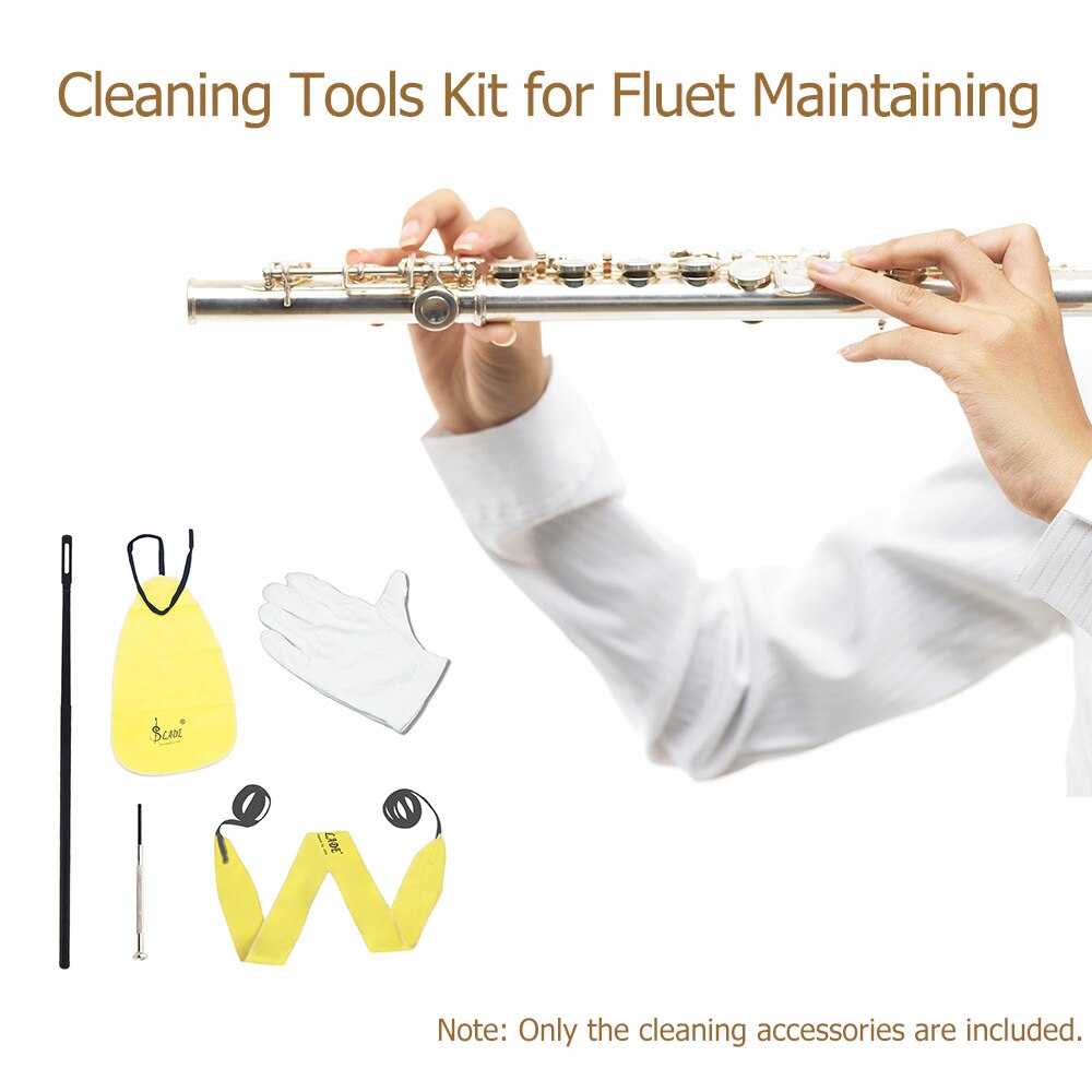 Fluit Cleaning Kit Tools Met Door Doek Wattenstaafje Doek Stok Schroevendraaier Handschoenen