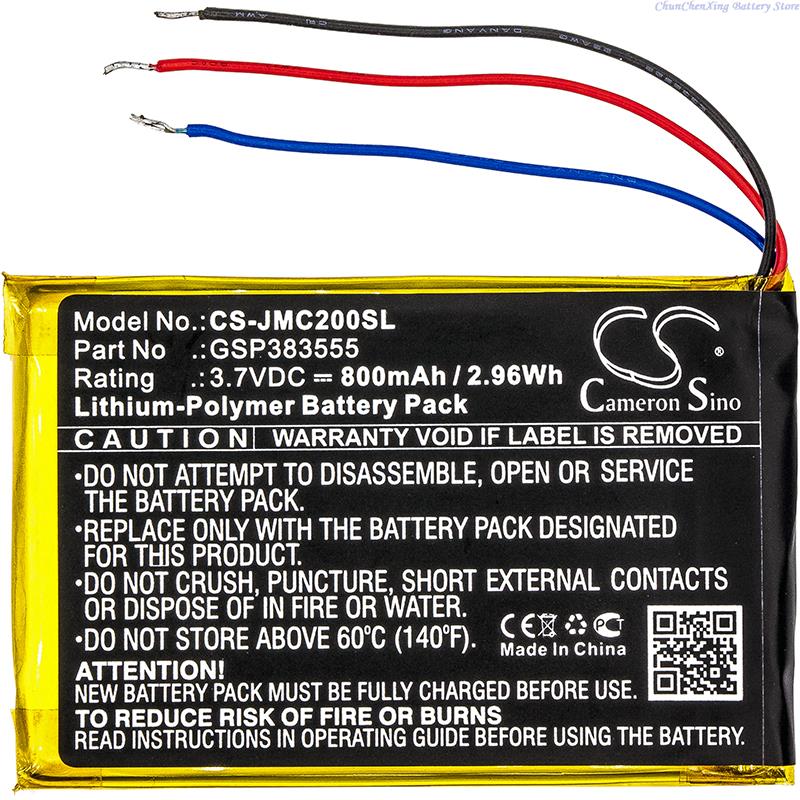 Cameron Sino 800mAh batteria altoparlante GSP383555 per JBL Clip 2, Clip 2 AN, CLIP2BLKAM, CS056US, P04405201