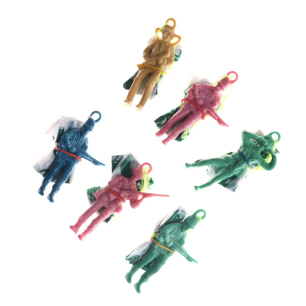 6Pcs Educatieve Parachute Mannen Mini Hand Gooien Parachute Speelgoed met Figuur Soldier Kids Outdoor Games Speelgoed kinderen