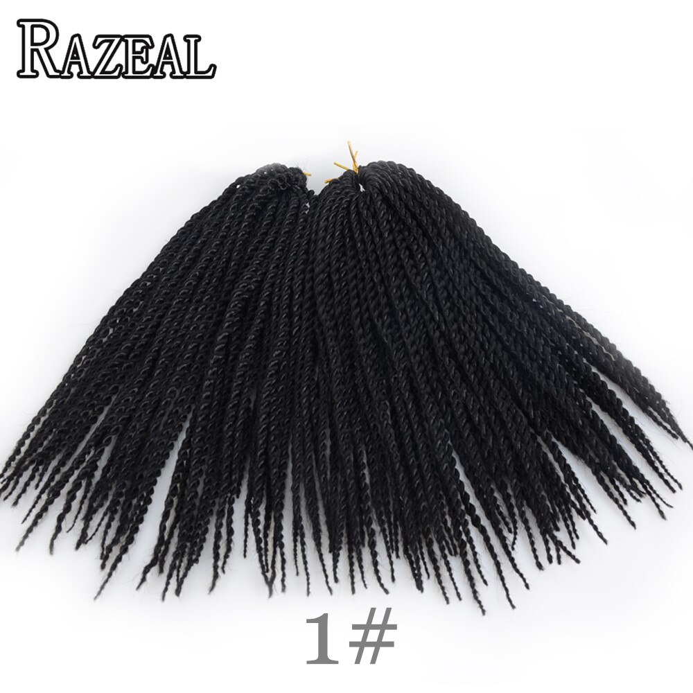 Razeal 85g/pack 5packs/lot Synthetic Hair Senegalese Twist Ombre Braiding Hair Extensions Crochet Braids 14inch 30strands/Pack: #1