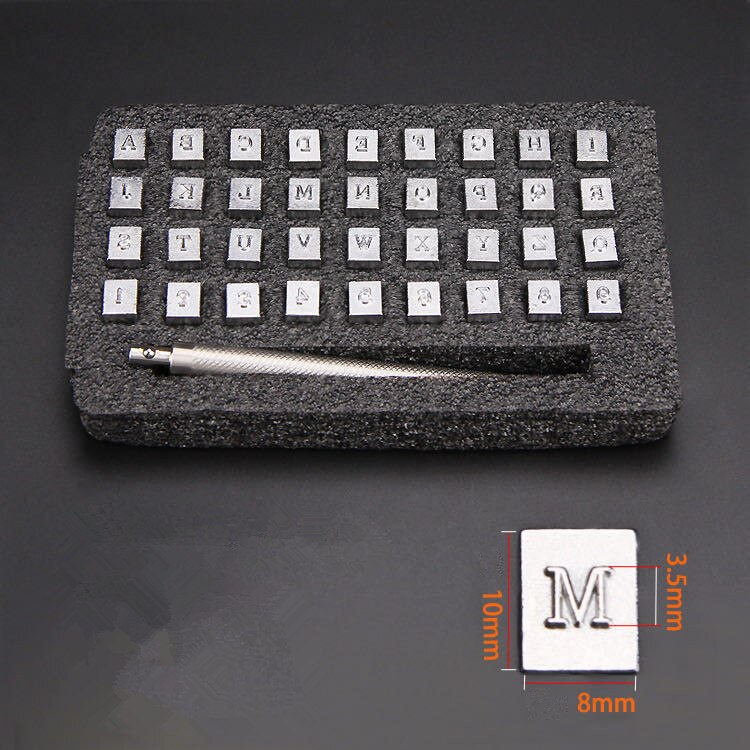 Qiilu Tampon en métal Ensemble de poinçons de timbre en métal 13mm