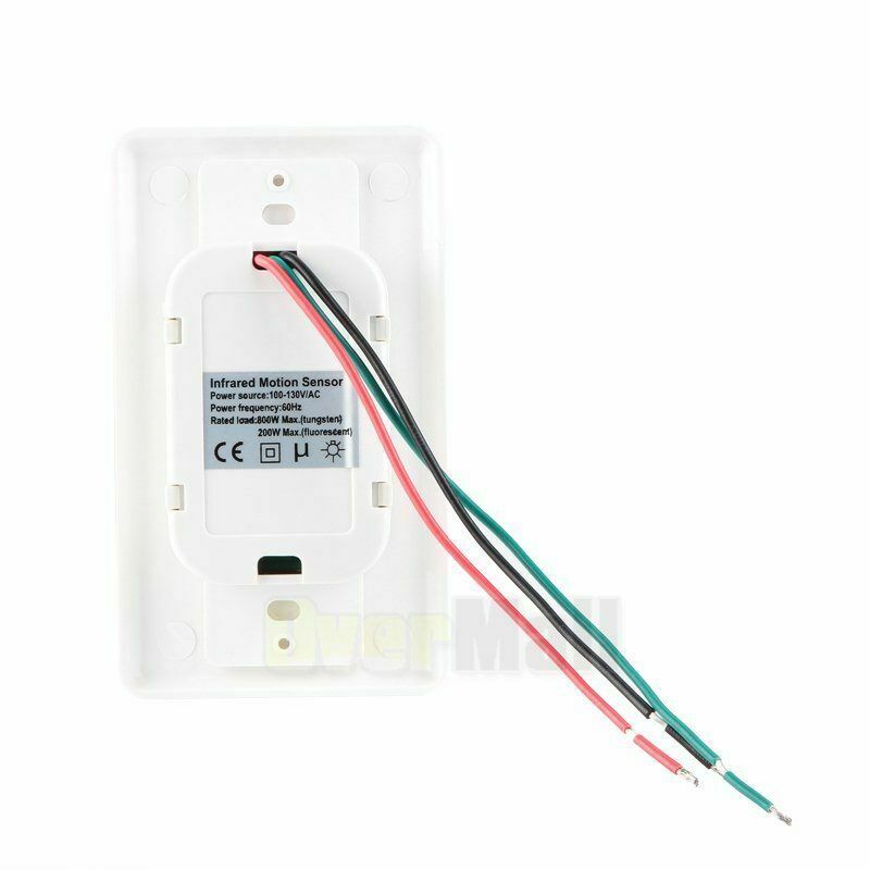 interruptor de Sensor de movimiento de montaje en pared automático de 110V ~ 220V ON OFF con Sensor infrarrojo PIR interruptor de luz con 9m Max