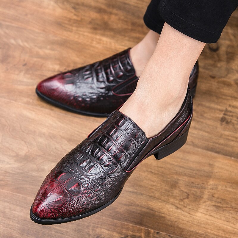 Men's Leather Shoes Man Pointed Toe Formal Wedding Shoes Male Flats Dress Shoes