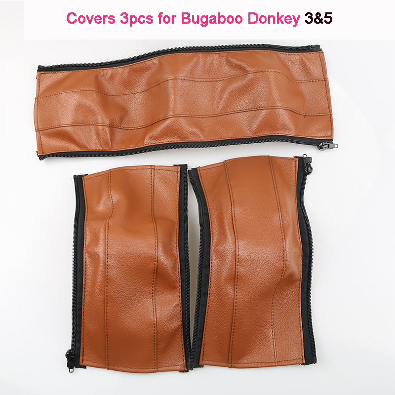 Coperture in pelle Pu per Bugaboo asino 1 2 3 passeggino carrozzina braccioli custodia protettiva maniglie coperture Bumber passeggini accessori: donkey3 3pcs brown