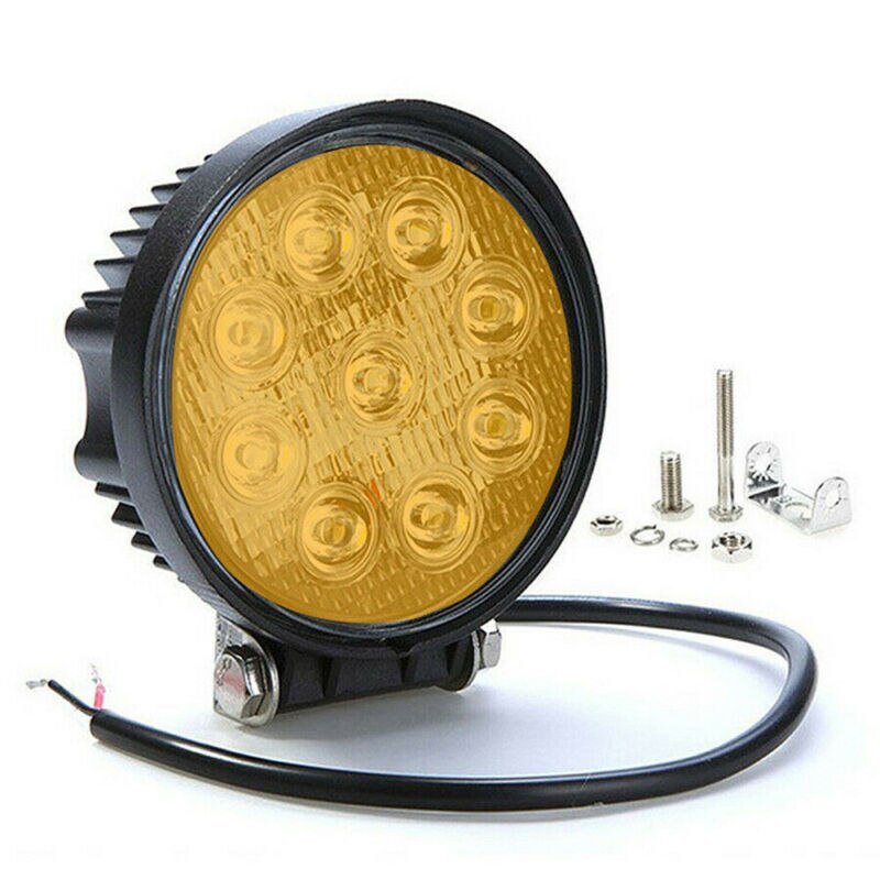 Light Car Light Bar Spot Offroad Driving Fog Lamp 12V-24V 3000K Amber 4-Inch 27W Amber LED