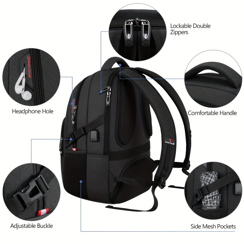 Bagsure water-resistant 15.6 inch Laptop Backpack with USB charging port