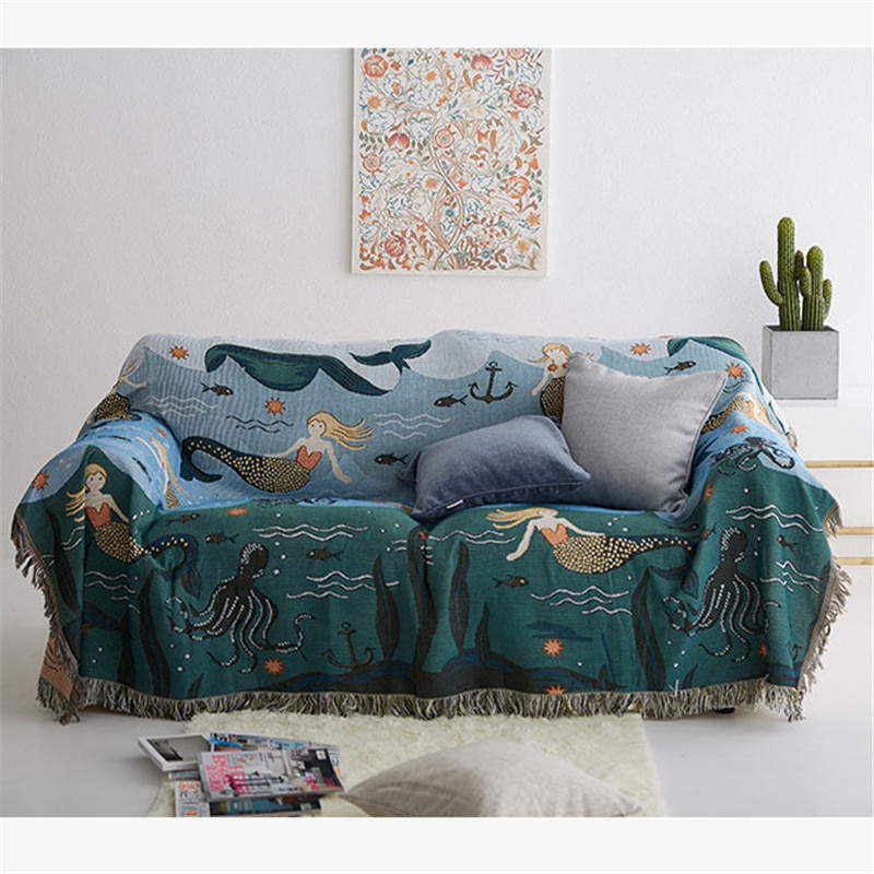 Nordic throw teppe sofa havfrue fly reiseteppe for seng stue teppe teppe sofa teppe dekke sengeteppe