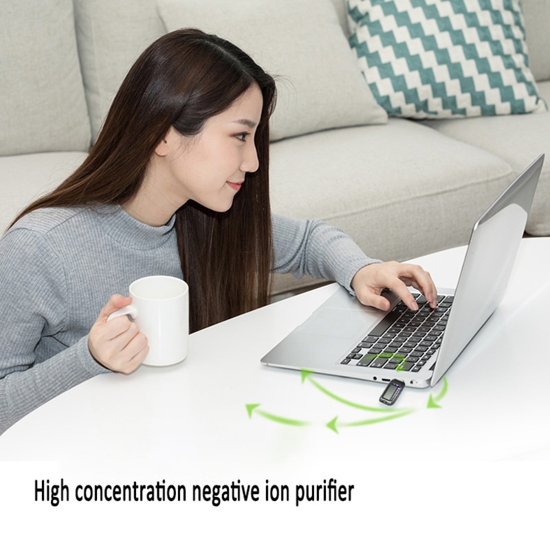 Bærbar mini luftrenser usb negativ ion generator luftrenser til kontor laptop hjemme bil auto luft fersk