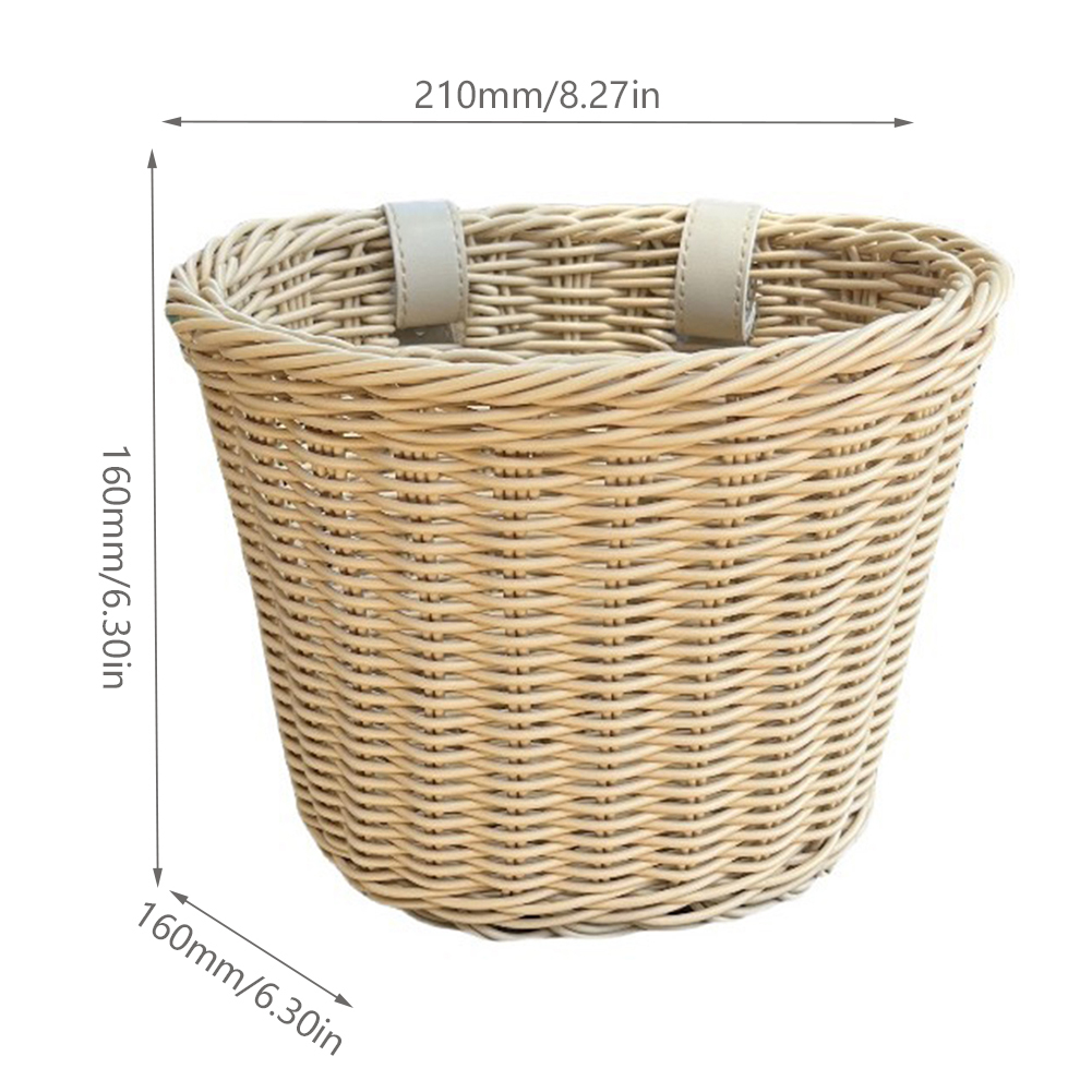 Cesta de bicicleta para niños, cesta de bicicleta tejida de plástico, cesta de mimbre para bicicletas para niños, cesta delantera para bicicleta, mochila, accesorios para bicicleta: Verde claro