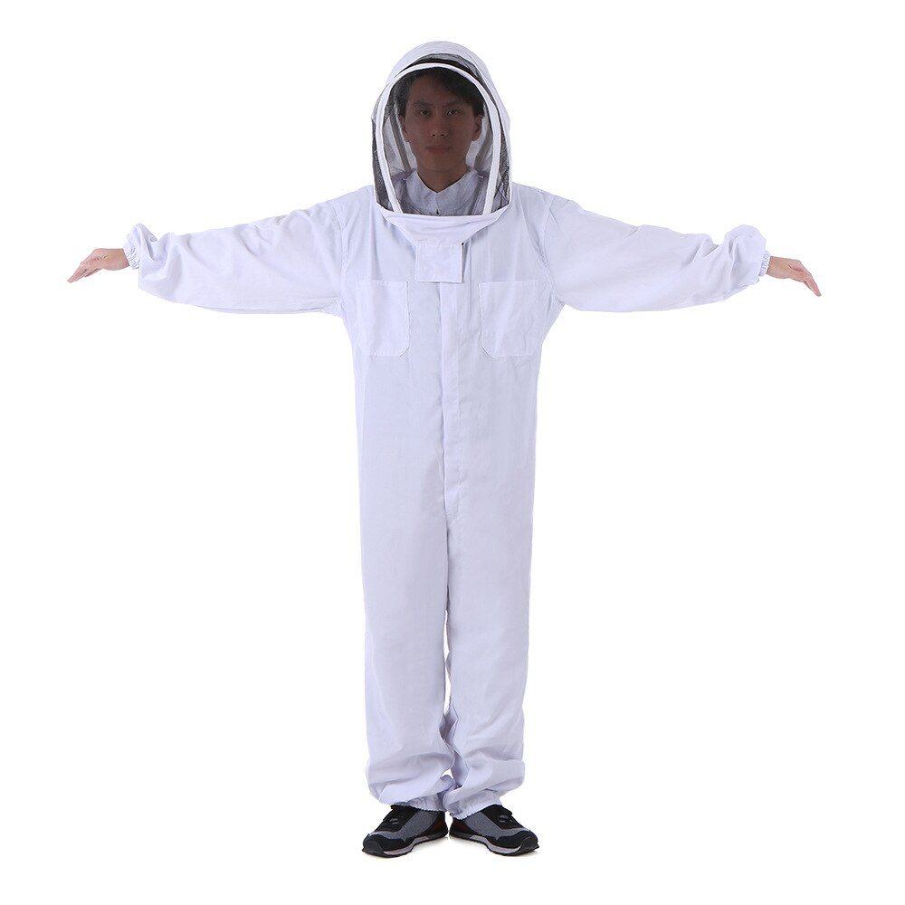 Traje de protección de apicultura, traje de algodón de apicultor, capucha de velo de seguridad, traje de ropa, traje de abeja, equipo WF: XL