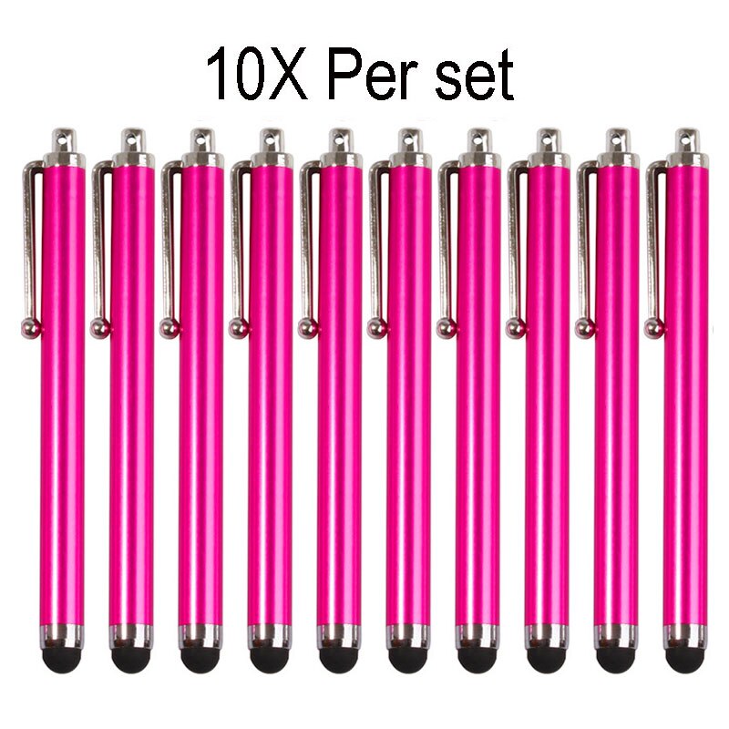 10Pcs/lot Universal Stylus Pen for Apple iPad iPhone Tablet Drawing Capacitive Screen Touch Pen for Mobile Phone Accessories: Rose Red 10X