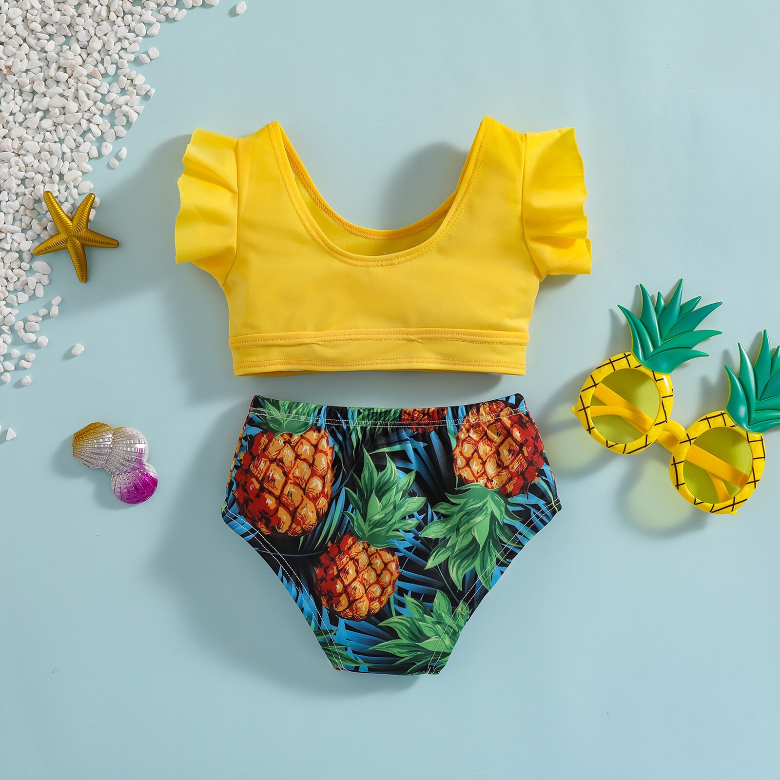 Família combinando maiô irmãs e irmãos roupa de banho crianças bebê menino menina abacaxi impresso 2 peças ou nadar shorts